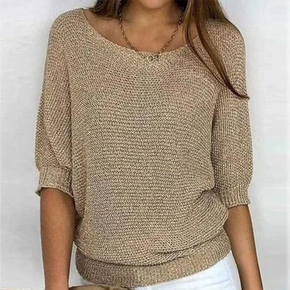 Marilyn | Merino Wool Elegant Knitted Short-Sleeve Jumper