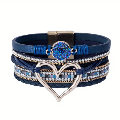 Bohemian Multi-Layer Heart Leather Bracelet
