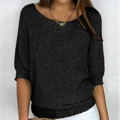 Marilyn | Merino Wool Elegant Knitted Short-Sleeve Jumper