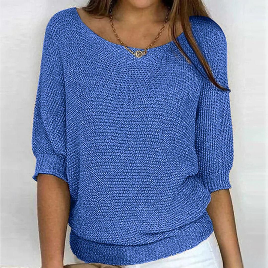 Marilyn | Merino Wool Elegant Knitted Short-Sleeve Jumper