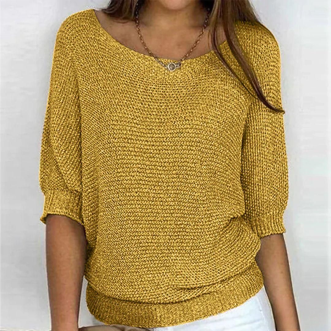 Marilyn | Merino Wool Elegant Knitted Short-Sleeve Jumper