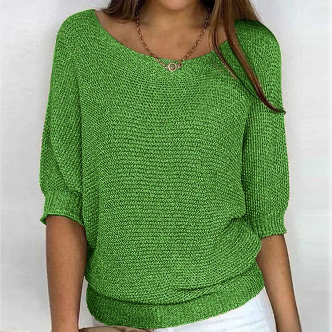 Marilyn | Merino Wool Elegant Knitted Short-Sleeve Jumper