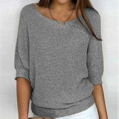 Marilyn | Merino Wool Elegant Knitted Short-Sleeve Jumper