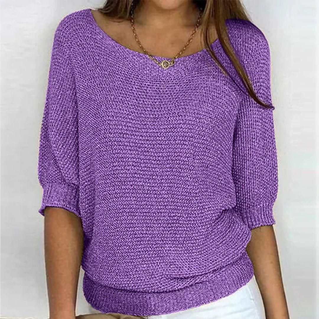 Marilyn | Merino Wool Elegant Knitted Short-Sleeve Jumper