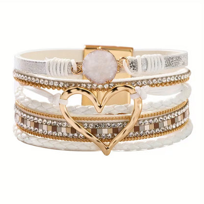 Bohemian Multi-Layer Heart Leather Bracelet