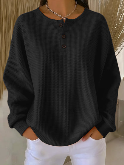 Elizabeth | Cozy Waffle Knit Henley
