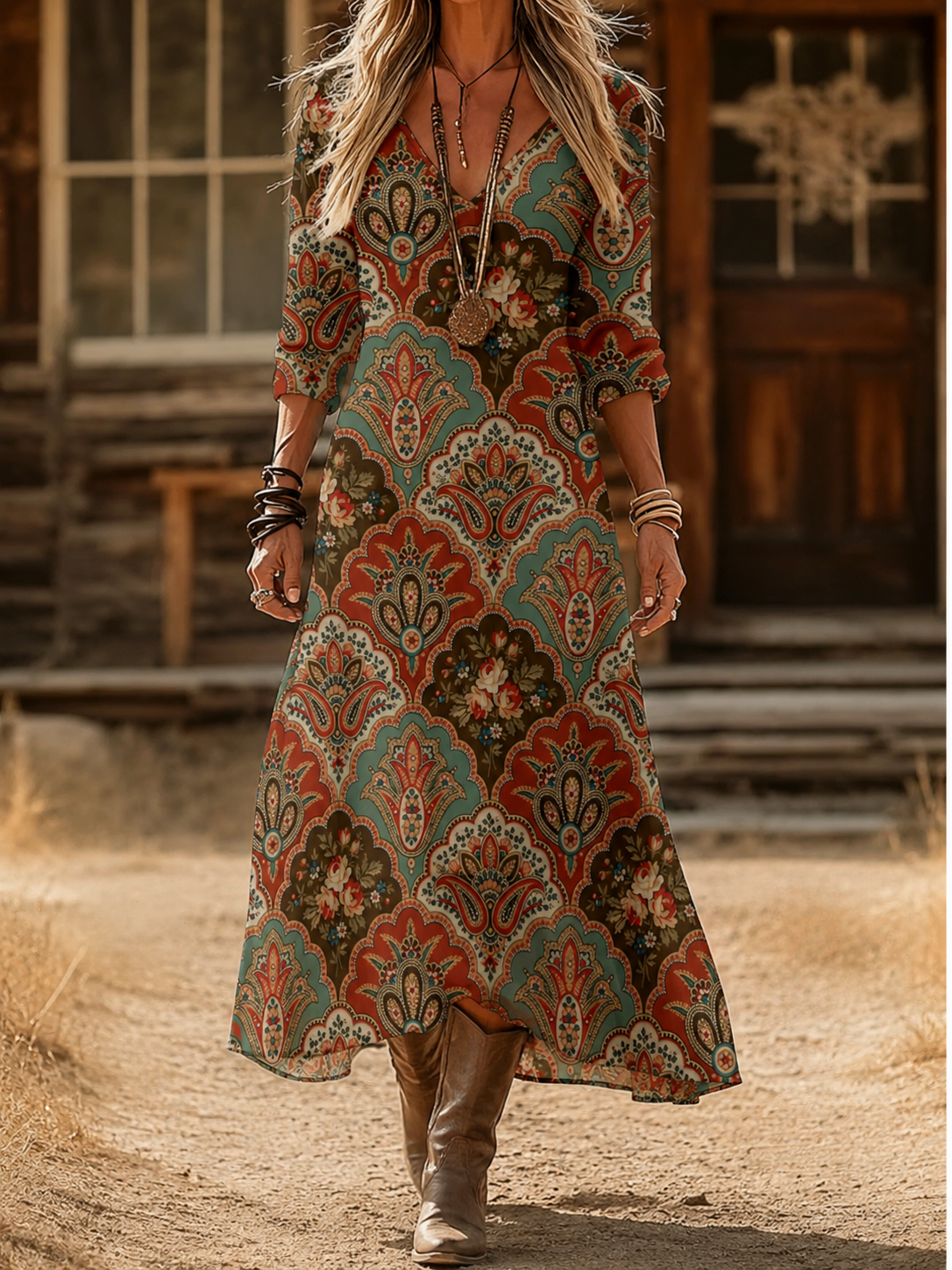Blyssa | Vintage Bohemian Autumn Dress