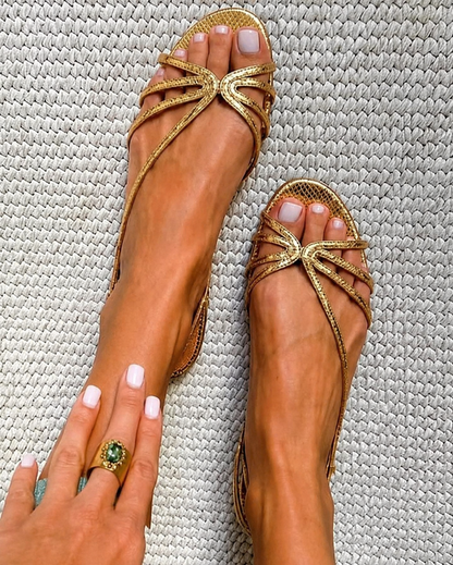 Camille™ | Golden Sandals, Summer Elegance