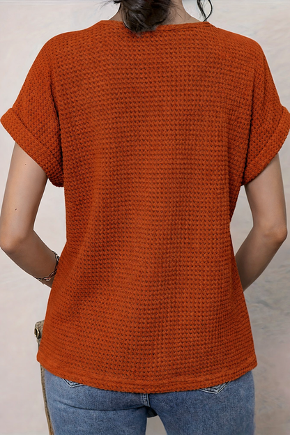 Rosa | Top with Round Neck and Lace Trim