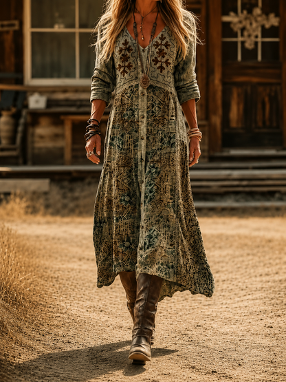 Blyssa | Vintage Bohemian Autumn Dress