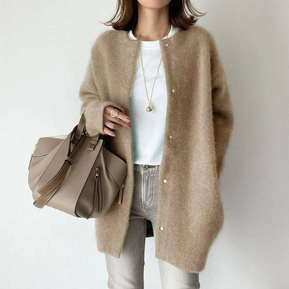 Women's Cardigan Knit Longline Oversized Button Up | Casual