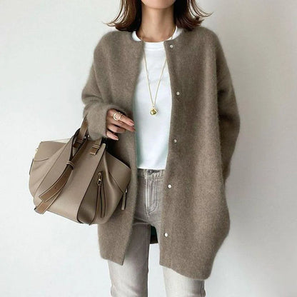 Women's Cardigan Knit Longline Oversized Button Up | Casual