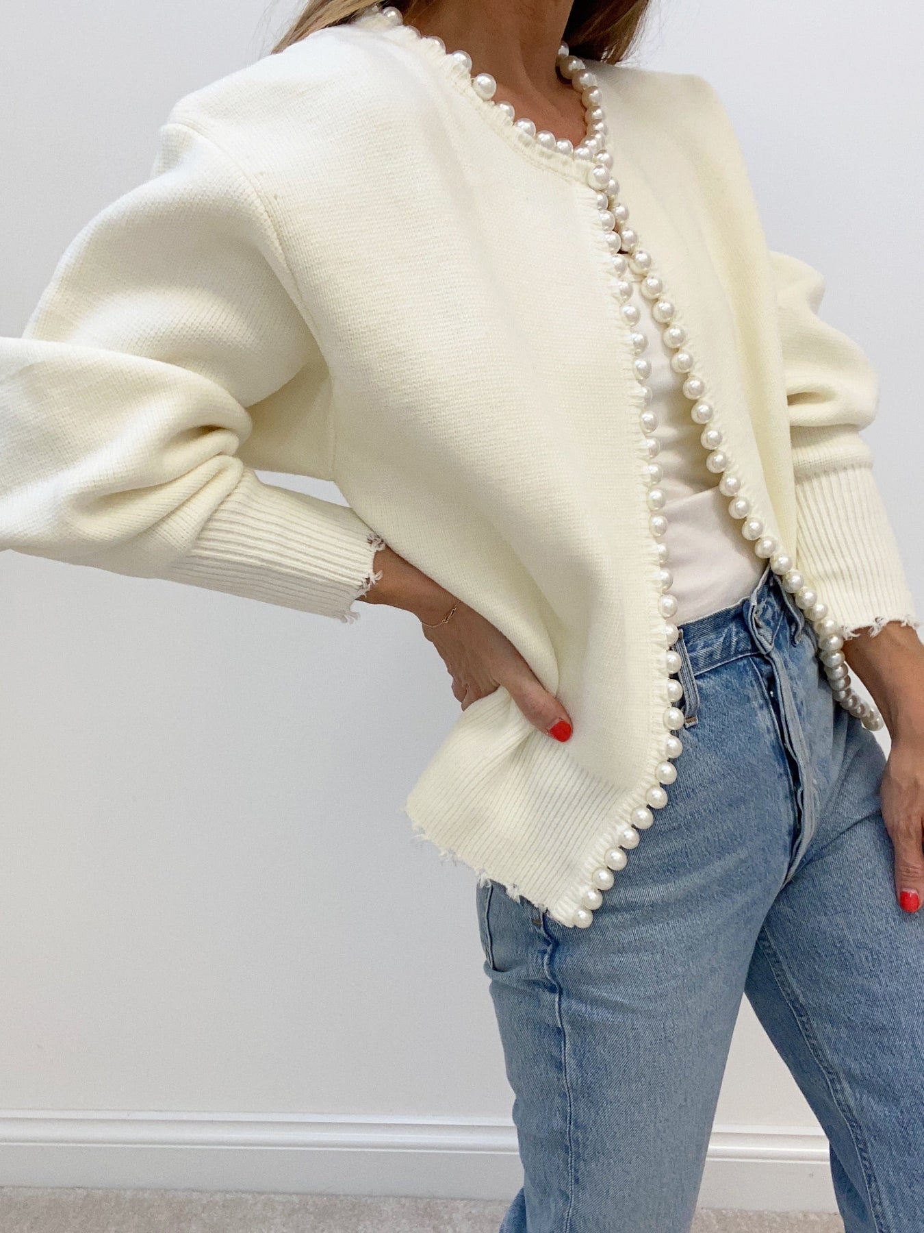 Women's Knit Cardigan with Round Neck | Open Front