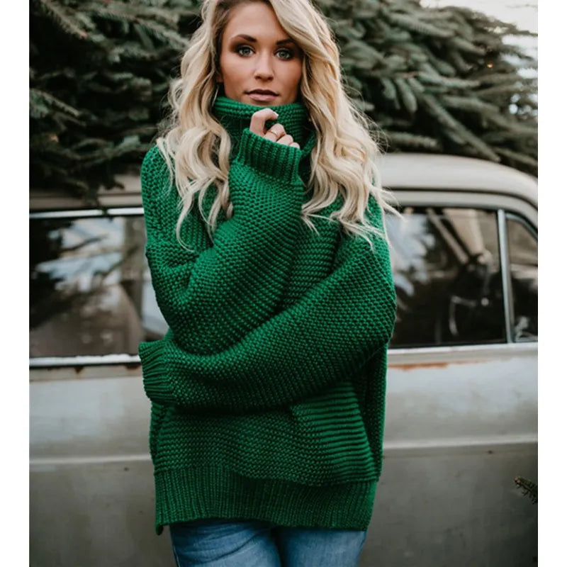 Women’s Knit Sweater Turtleneck | Long