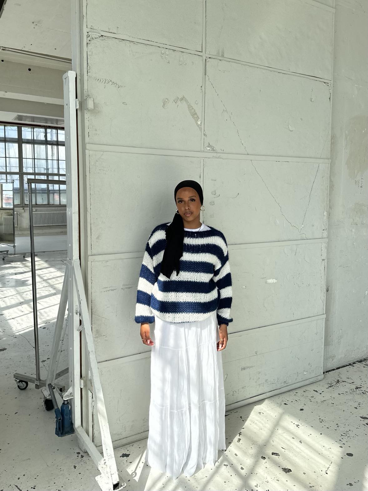 Women’s Knitted Jumper Striped Crew Neck | Oversized