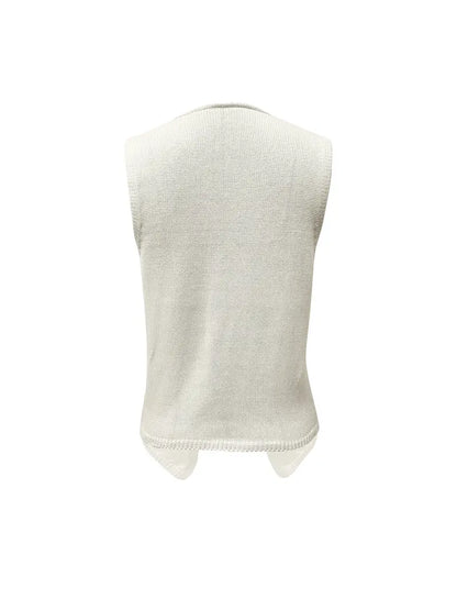 Women's Knitted Vest with Deep V Neck | Sleeveles