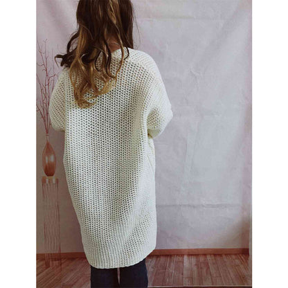 Women's Long Knit Cardigan with Pockets | Open Front