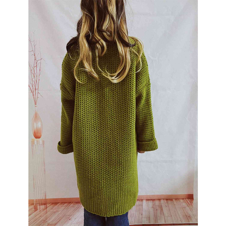 Women's Long Knit Cardigan with Pockets | Open Front
