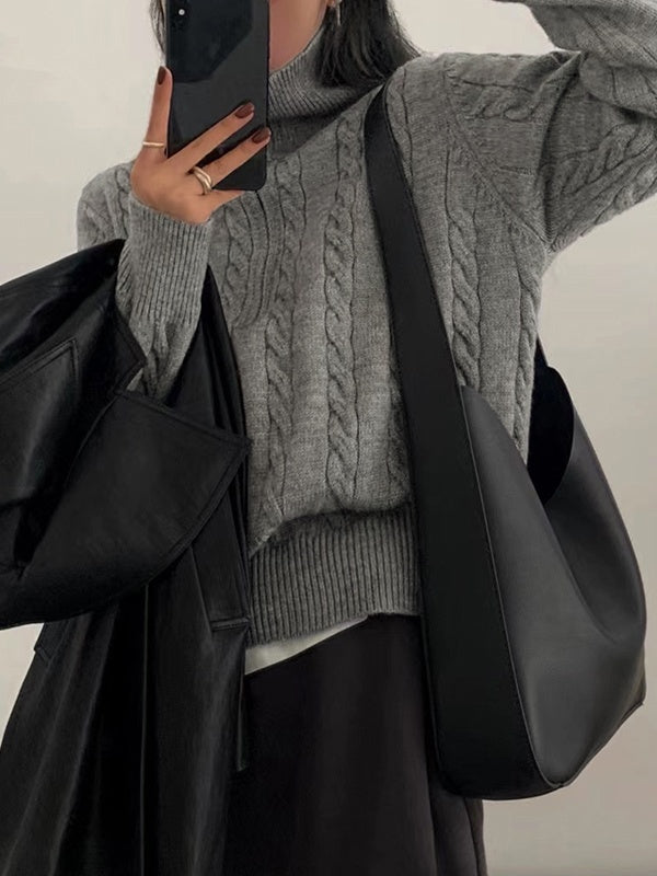 Women's Loose Cable Knit Half-Zip Jumper | Casual