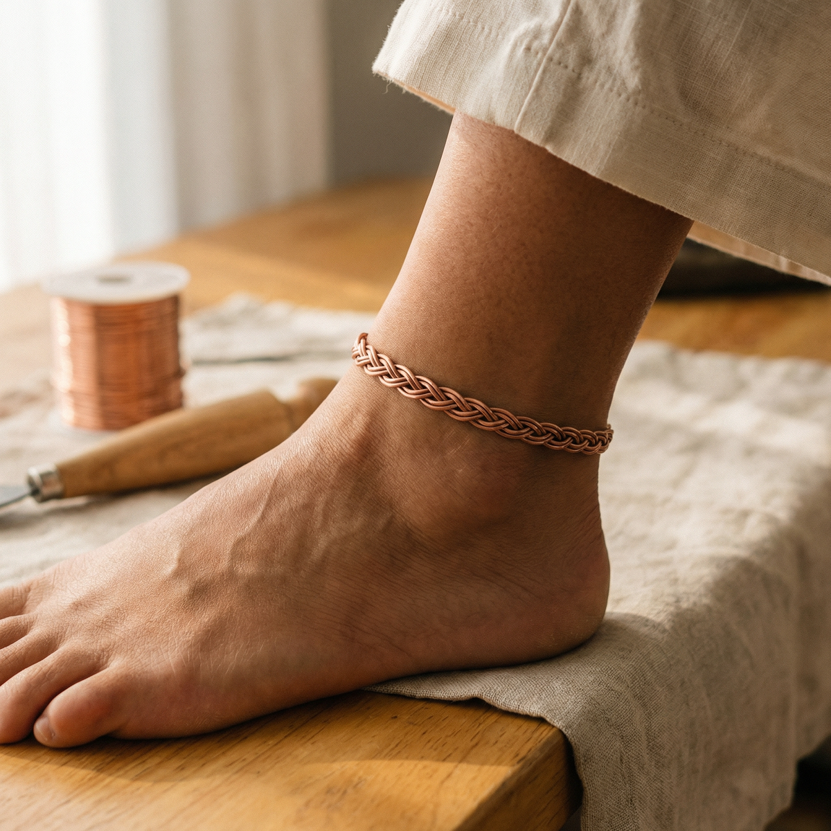 Ethal's Reed Copper Anklet