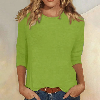 Stella | Women's Crew Neck 3/4 Sleeve Casual Everyday Top