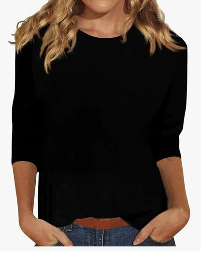 Stella | Women's Crew Neck 3/4 Sleeve Casual Everyday Top