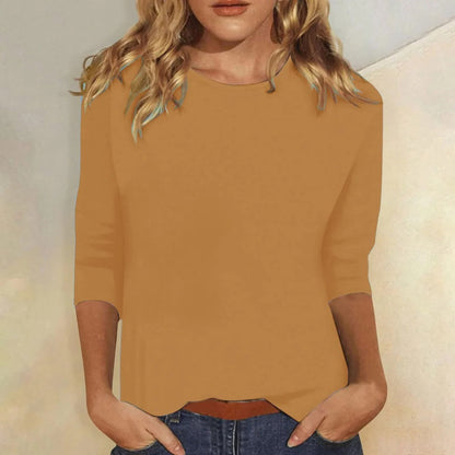 Stella | Women's Crew Neck 3/4 Sleeve Casual Everyday Top