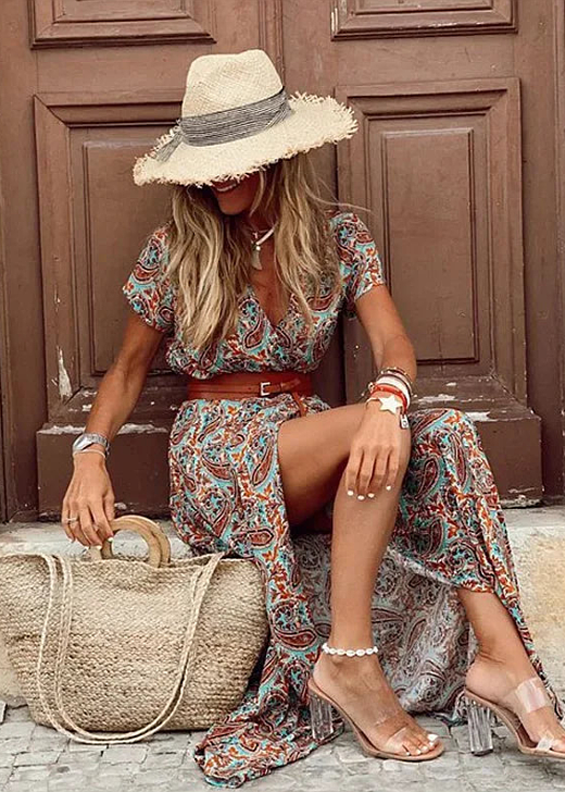 Sienna | Airy Boho Maxi Dress — Comes With Belt