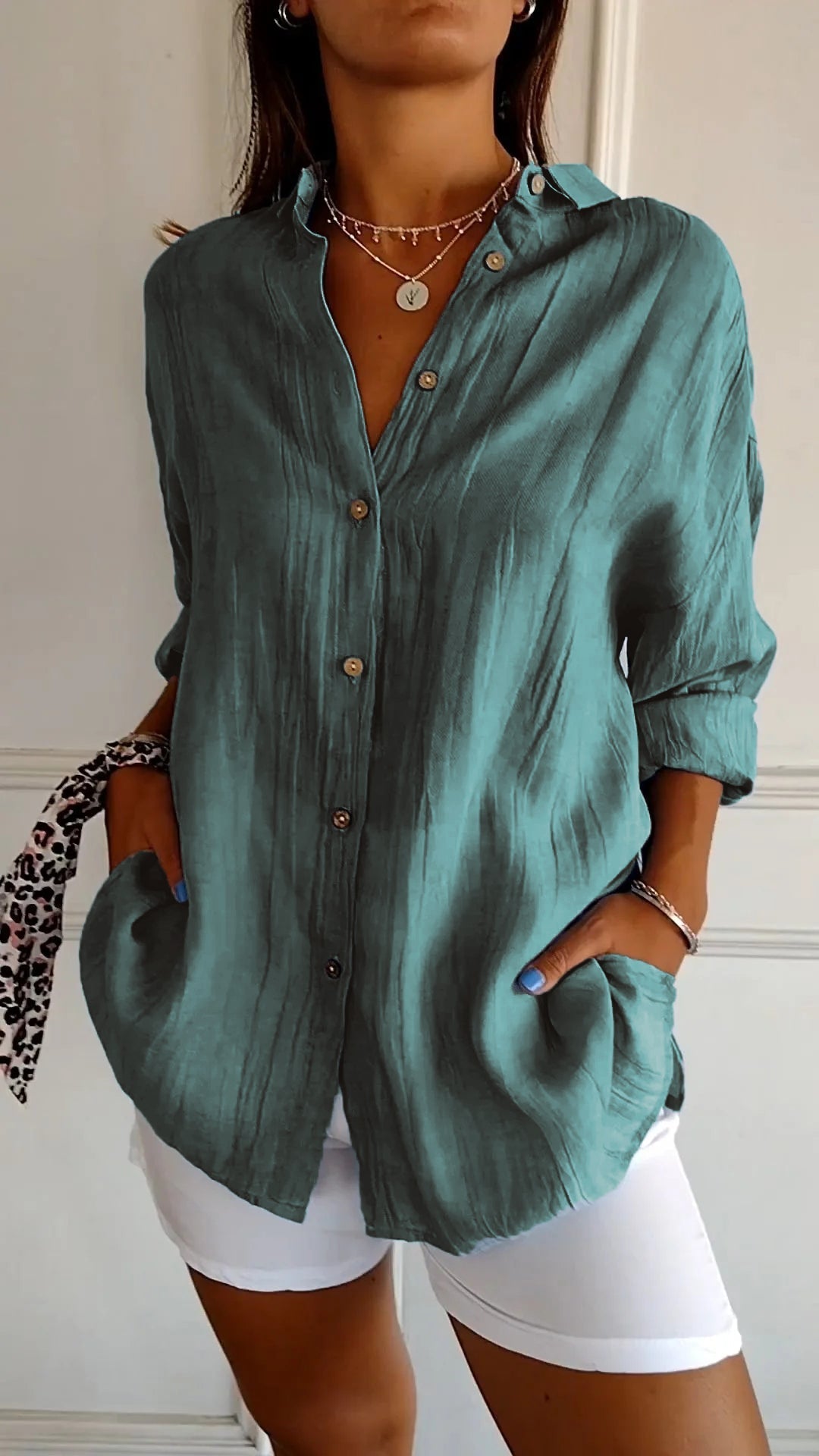Sasha | Elegant Pleated Vacation Blouse — Summer Essential