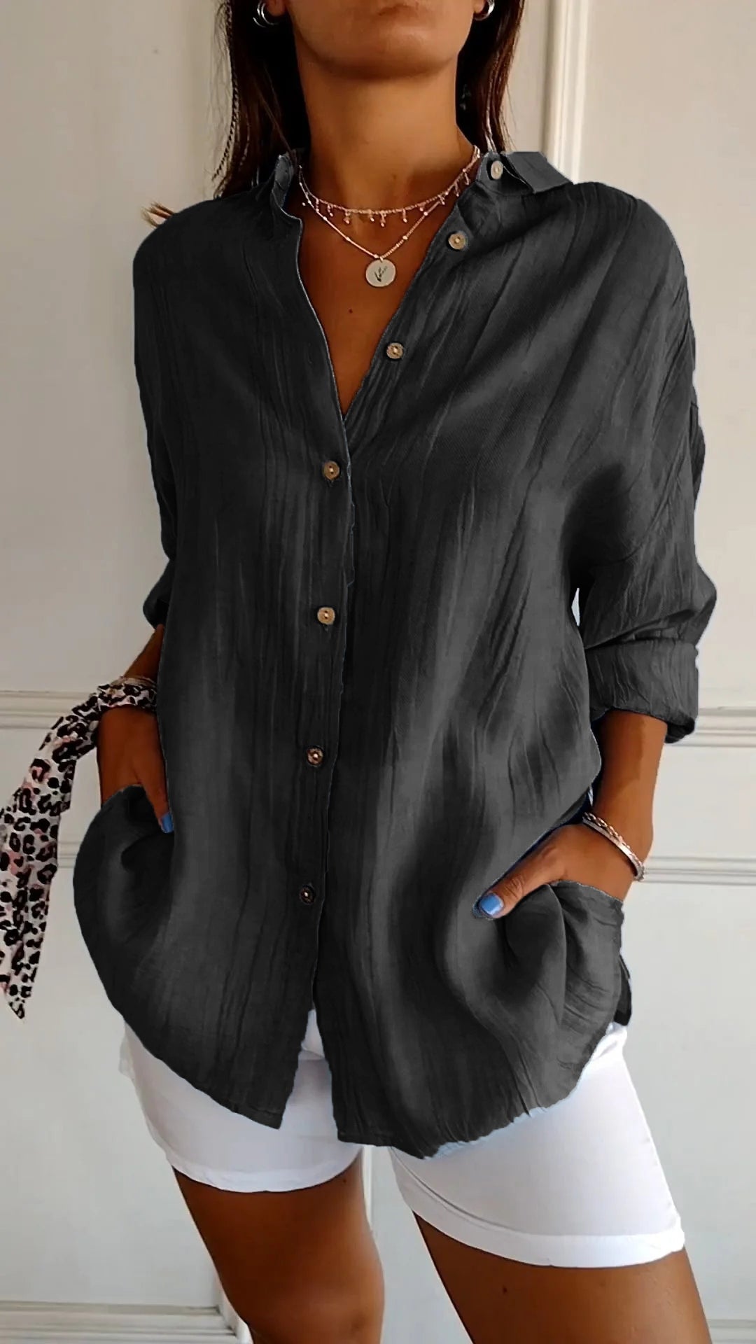 Sasha | Elegant Pleated Vacation Blouse — Summer Essential