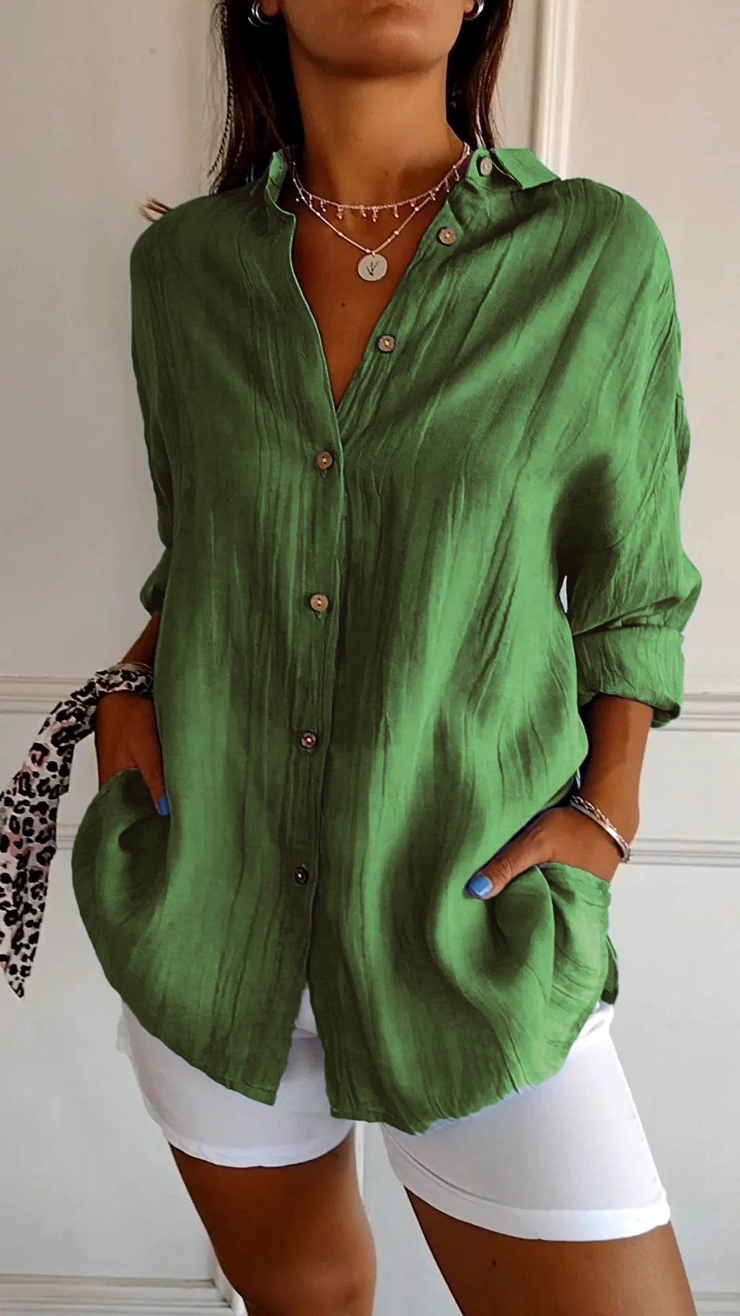 Sasha | Elegant Pleated Vacation Blouse — Summer Essential