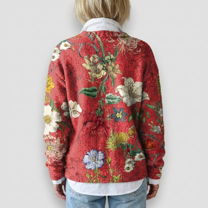 Lucy | Vintage Floral Art Print Cardigan