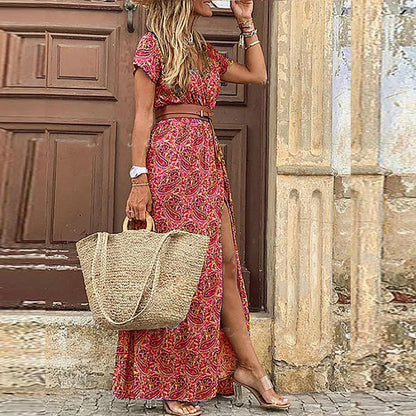 Sienna | Airy Boho Maxi Dress — Comes With Belt