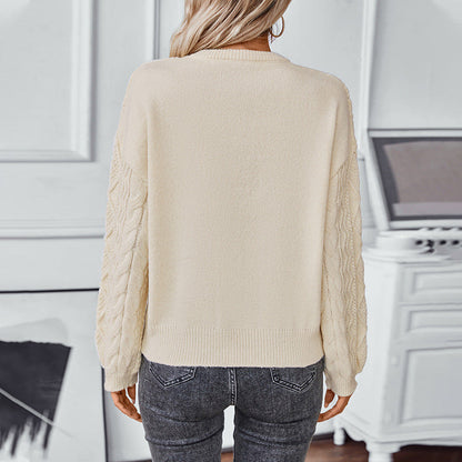 Women's Chunky Cable Knitted Jumper Crew Neck | Oversized