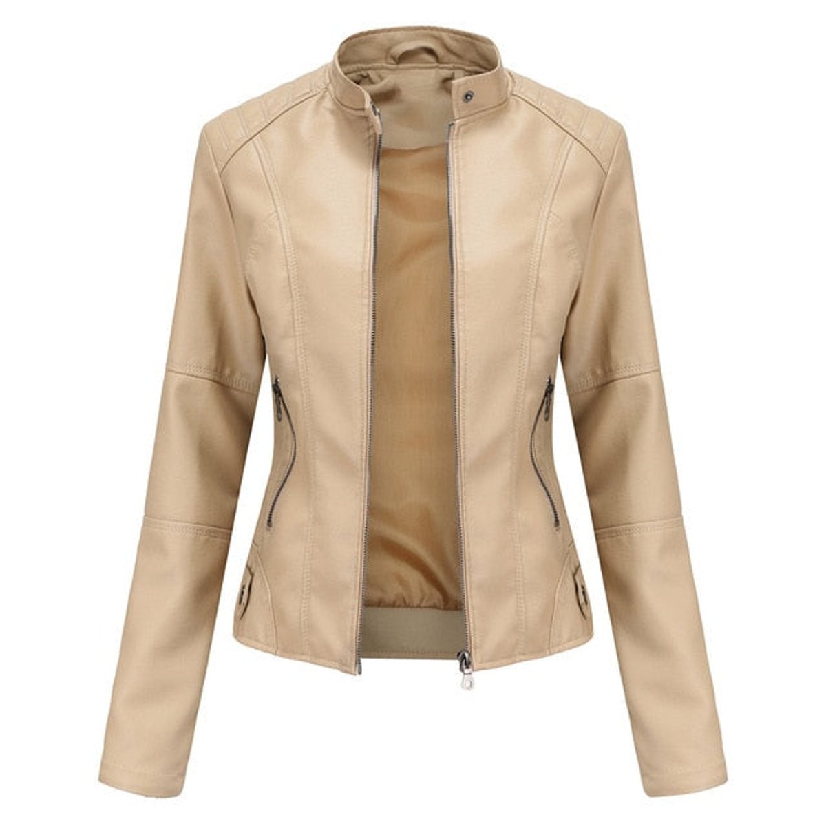 Helen | Refined Stand-Collar Moto Jacket