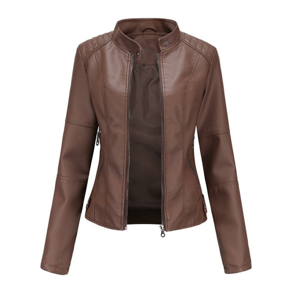 Helen | Refined Stand-Collar Moto Jacket