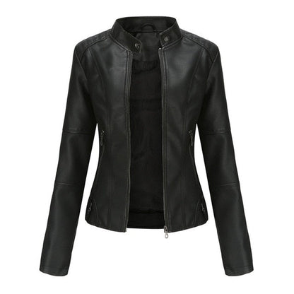 Helen | Refined Stand-Collar Moto Jacket