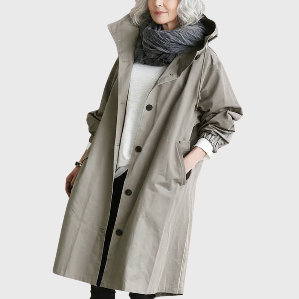 Ruth | Hooded Relaxed-Fit Long Trench Coat