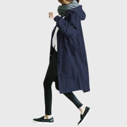 Ruth | Hooded Relaxed-Fit Long Trench Coat