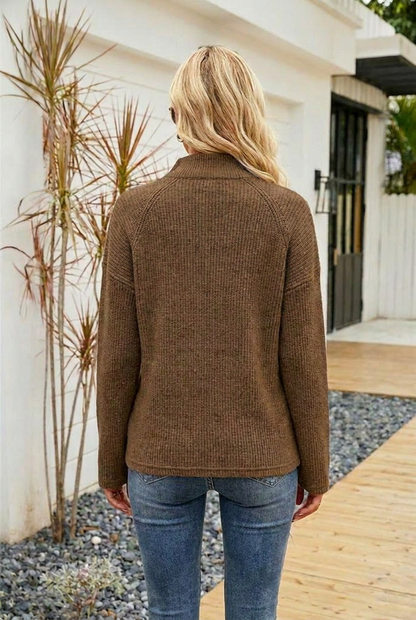 Women’s Knitted Jumper Half Zip Long Sleeve | Casual